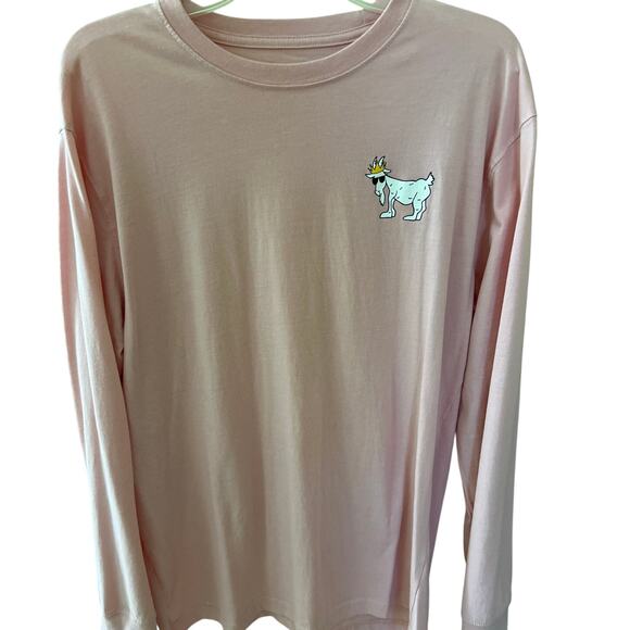 GOAT Long Sleeve Light Pink Men's T-Shirt Size Large EUC Preppy Lacrosse LAX - Picture 1 of 4